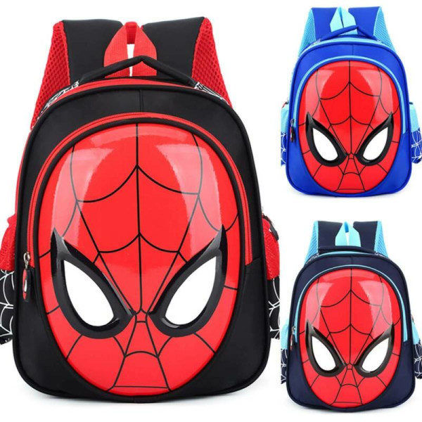 Børn Drenge Spiderman Rygsæk Skoletaske Sort Sort Black