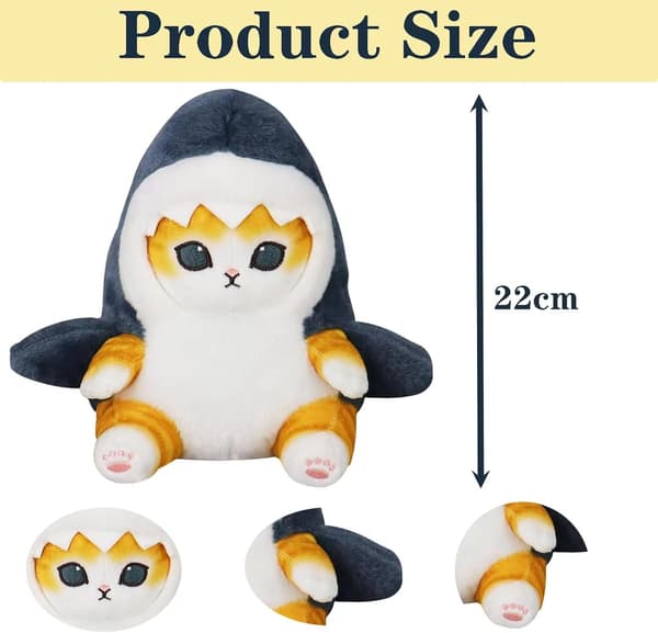 Koselig kosebamse i form av en hai-katt