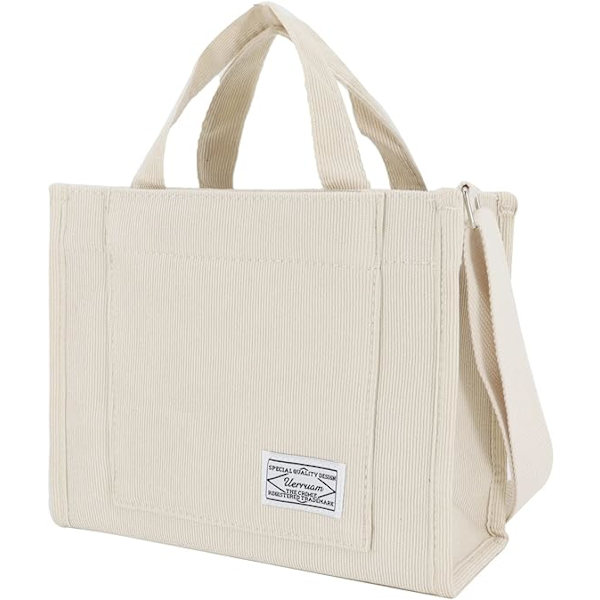 Dame Tote Bag Corduroy Arbeidsveske Skuldertasker for Kvinner Reisevesker Håndvesker for Daglig Bruk
