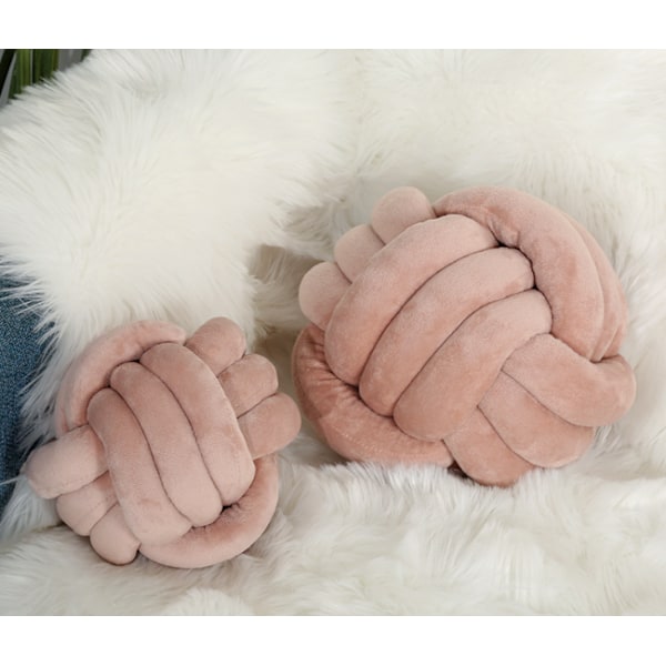 Käsin kudottu kristalli sametti kolmisäikeinen köysi pallotyyny kodin sisustukseen plushtyyny sohva auto toimisto sisustus Red Bean Paste Powder 27cm
