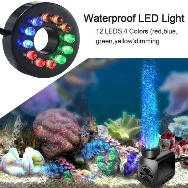 15W LED Akvarium Prydnadsfontän Vattenfontän Pump