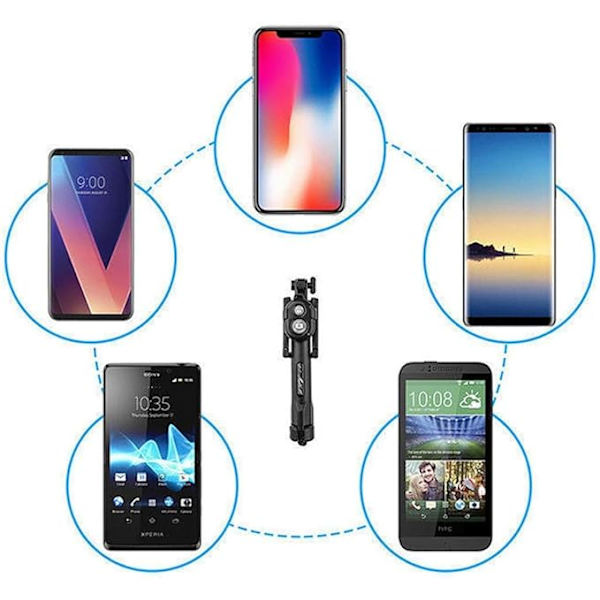 Trådløs Bluetooth Selfie Stick Håndholdt Foldbar Mini Tripod