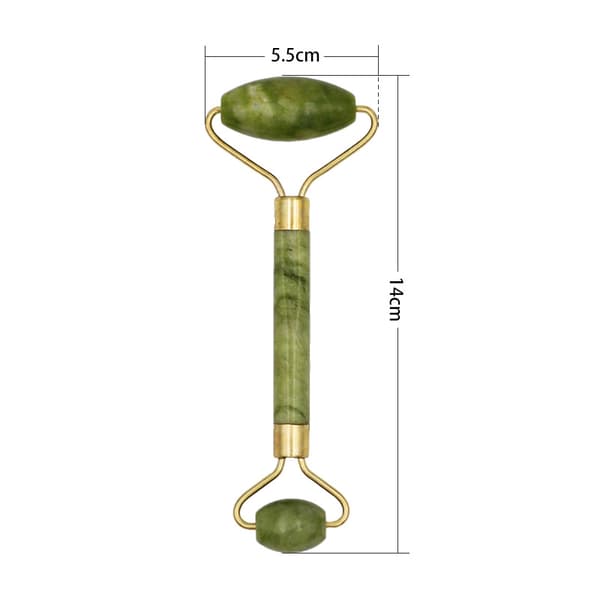 Naturlig Jade Roller Gua Sha Ansigtsværktøj Mineralsten Grøn