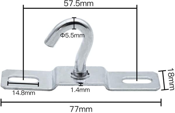 3 stk. takkroker, lysekronekrok skrumontering (80 mm)