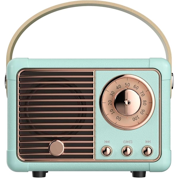 Retro Bluetooth-kaiutin, pieni langaton Bluetooth-kaiutin, keittiöön, makuuhuoneeseen, toimistoon, juhliin, ulkotiloihin, Android/iOS-laitteille Blue