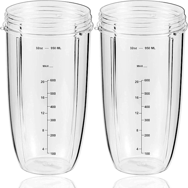 Ersättningsdelar 32oz Blenderkoppar (2-pack) Ersättningsblenderkoppar Kompatibla med NutriBullet 600w och 900w Blender