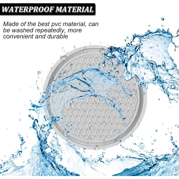 4-pakning bilkoppholder-underlag, 7 cm sklisikre silikonbilinnlegg, interiørtilbehør Grey