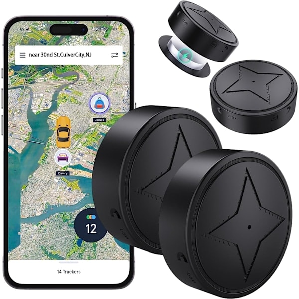 GPS Tracker Sterk Magnetisk Bil Kjøretøy Sporing Anti-tapt, Multifunksjonell GPS Mini Lokator, Automatisk Opptak/Stemmeaktivert Oppringing med App