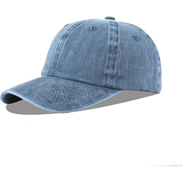 Unisex Baseballkeps Bomull Passar Män Kvinnor Tvättad Denim Justerbar Pappa Hatt