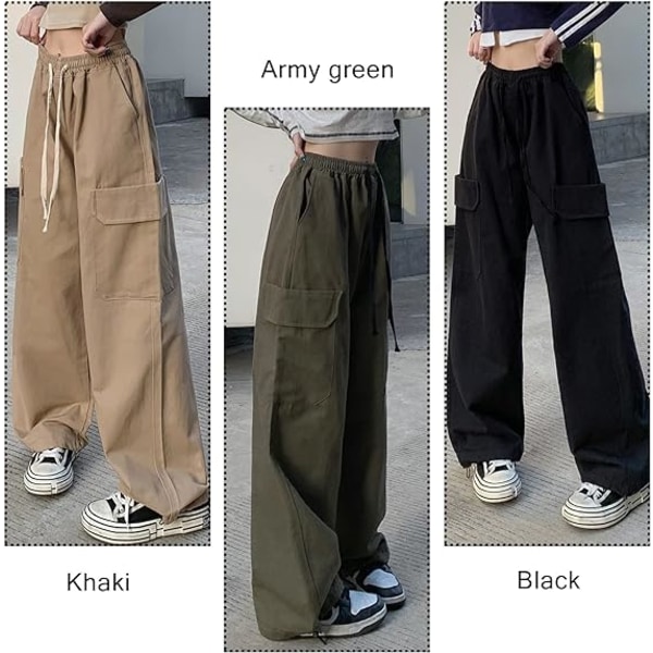 Grønne overalls Dame baggy punk Harajuku bukser /XL green XL