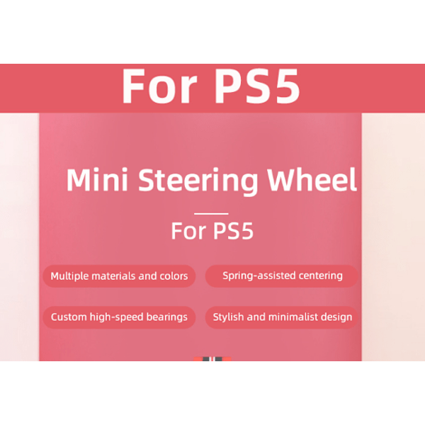 Peliohjauspyörä Mini Ohjauslisävaruste PS5-ohjaimelle, Simulaatioajon Simulaattori PS5 red