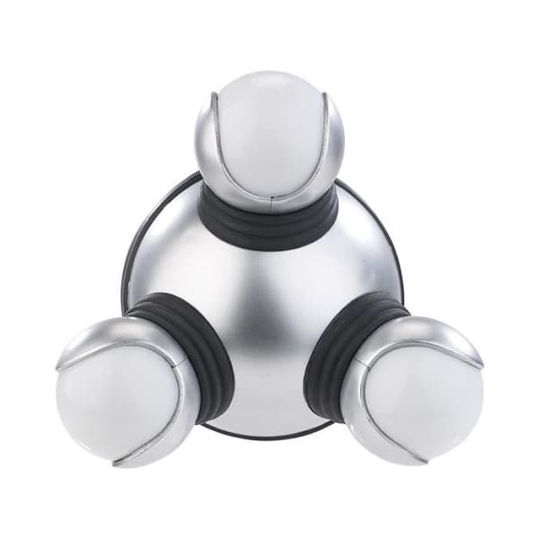 3-päinen värisevä hierontalaite LED-valolla - Punainen