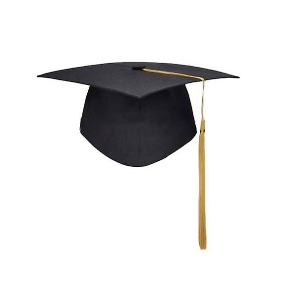 Studenterhuer med kvaster til dimissionsceremoni, festartikler, dimissionshat, fotorekvisitter til studerende, gul 23*23CM