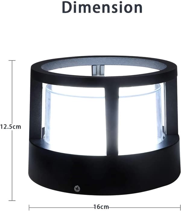 LED-ulkoseinävalaisin 12W Vedenkestävä IP65 Pyöreä Ulkoseinävalaisin