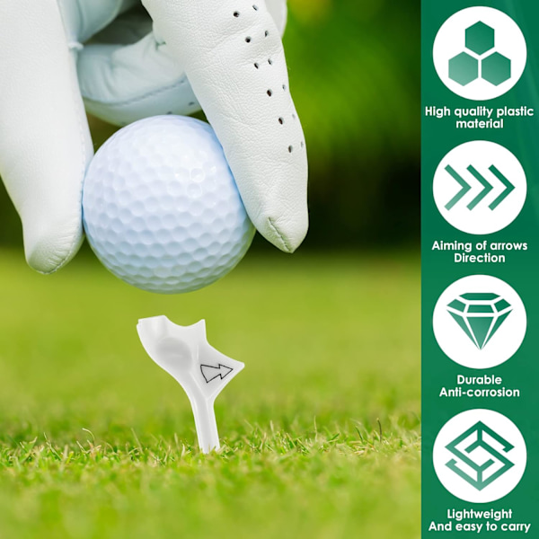 10 st golfboll tee, golf tees bambu 83mm Flightpath plastgolf tees, 10° lättviktig träningsgolf tee hållare