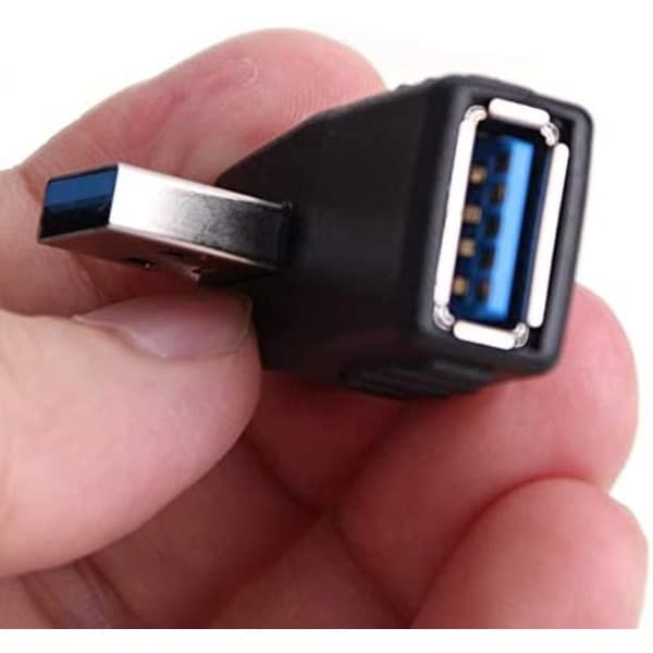 USB 3.0 -sovitin, 90 asteen uros-naarasliitin