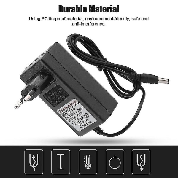 AC100-240V DC 16.8V 2A Erstatningsstrømadapter Li-ion Batterilader Sikker Lading EU Plugg