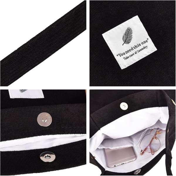 Cordfløyel Tote Bag, gjenbrukbar handlepose