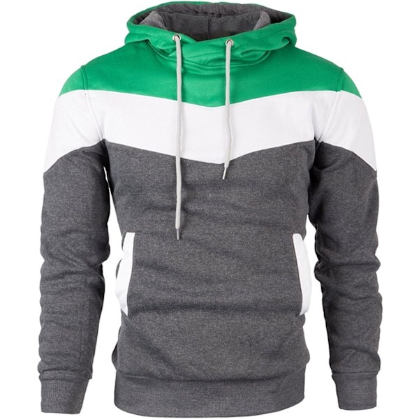 Herre Nyhed Farveblok Hoodies Hyggelig Sport Outwear #0163_dark Grey M