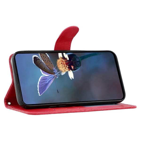 Læder Flip Wallet Telefon Cover med Blondeblomster til iPhone 15