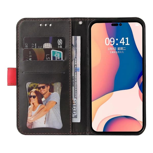 For iPhone 14 Pro Max Skinntelefondeksel med sømfarge