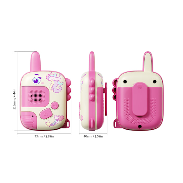 Lasten walkie-talkie pitkän matkan langaton lähetys summeri ulkoilma keskustelu piirretty lelu rannehihnan kanssa Pink Bear