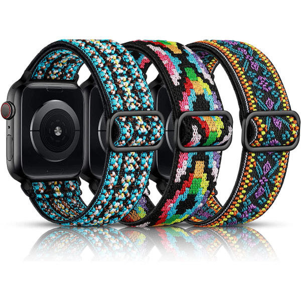3-pakk nylon solo loop -nauha yhteensopiva Apple Watchin kanssa 3 kpl 1 38 mm/40 mm/41 mm 3pcs 1 38mm/40mm/41mm