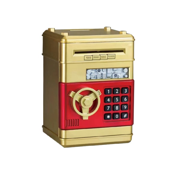 Tecknad kodlåda Spargris automatisk rulle pengar spargris insättningsmaskin barnleksaker golden