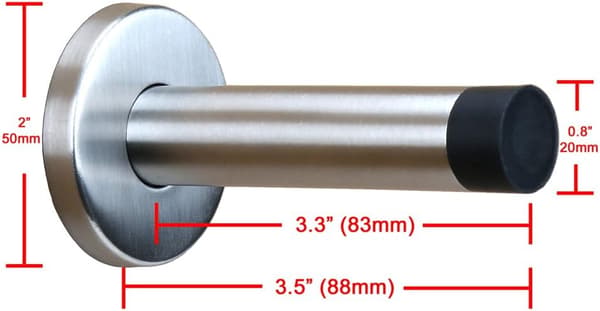 2X dørstopper, rustfri stål buffer