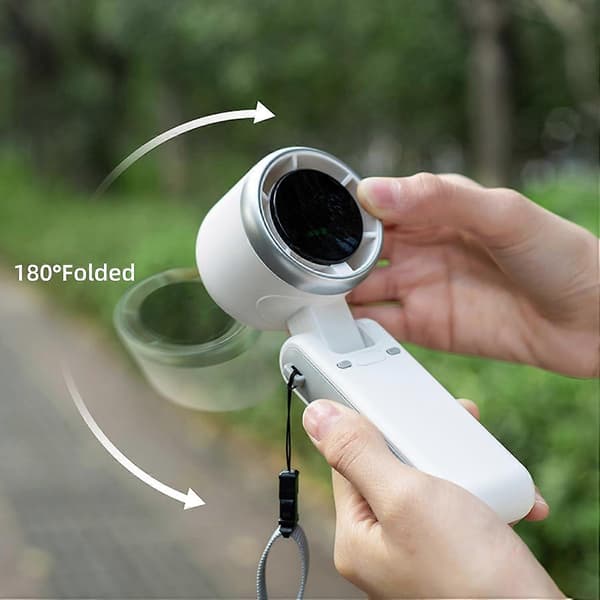 Genopladelig Foldbar Håndholdt Turbo Mini Ventilator til Rejser