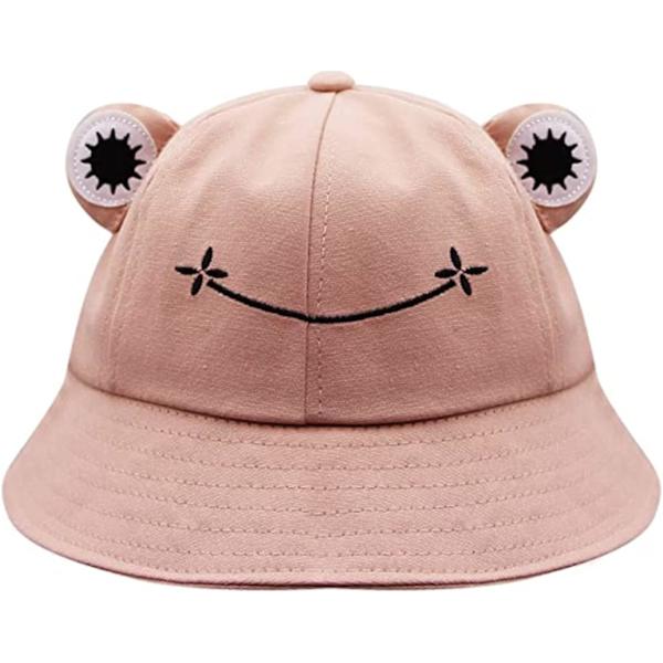 Groda solhatt, groda hinkhatt herr fiskarehatt damer hinkhattar för kvinnor herrhattar sommarmössa Pink L