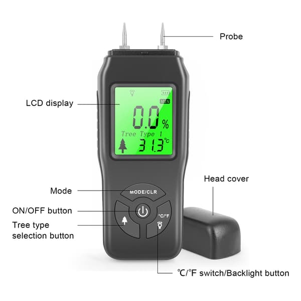 Digital Hygrometer Digital Trädfuktighetsmätare