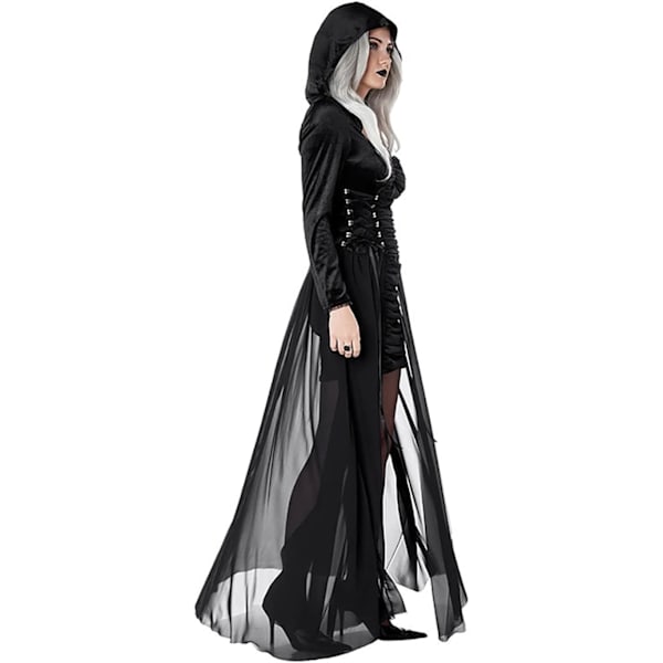 Style Victoria Hat Protocol Cosplay Kostume Sort og Rød Gotisk Kjole