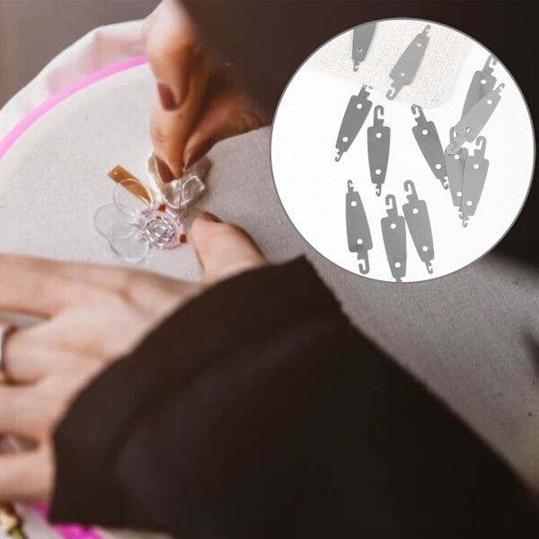 10 stk. rustfritt stål krok nålitreder, broderi korssting nålitrederverktøy, håndmaskin sy DIY-verktøy