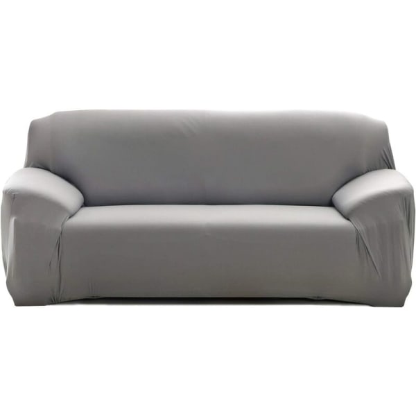 Elastisk sofabetræk med armlæn (grå, 3 sæder) vit