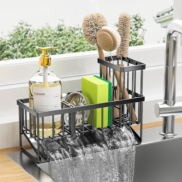 Kitchen sink organizer, kitchen sink sponge holder, kitchen sink organizer