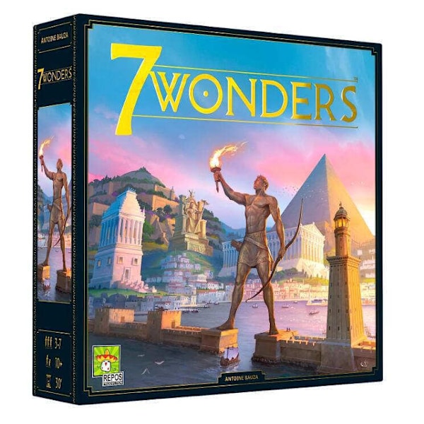 Repo Productions | Seven Wonders | Prisbelønnet sivilisasjonsspill | 10 år på markedet | 3 til 7 spillere | 30 minutter per spill