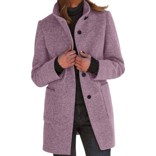 Vaalean violetti naisten Yksivärinen casual neuletakki untuvatakki /XL lilac XL