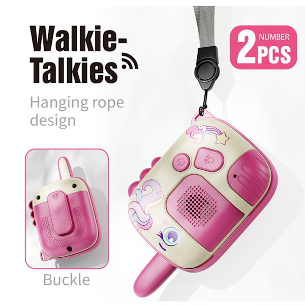 Børne-walkie-talkie med lang rækkevidde, trådløs transmission, pager, udendørs samtale, tegneserielegetøj med snor pony