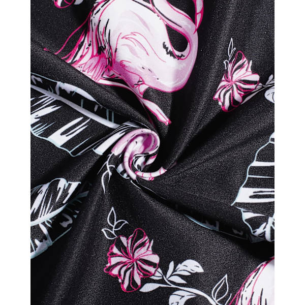 Miesten Havaiji-paita ja shortsit -setti, normaali istuvuus, lyhythihainen, rento, hauska Flamingo-rantapaita-setti M