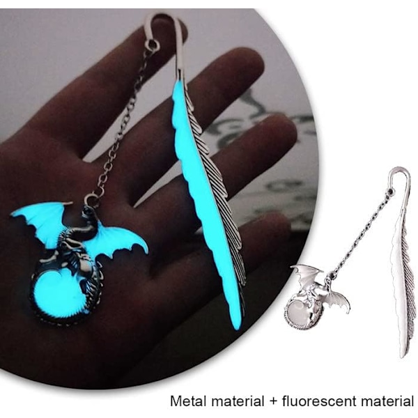 Metallinen Pterodaktyyli Kirjanmerkki Retro Fluoresoivat Kirjanmerkit Valoisa Sulka Metallinen Kirjanmerkki Kirjan Ystäville Lapsille Opiskelijoille Opettajille