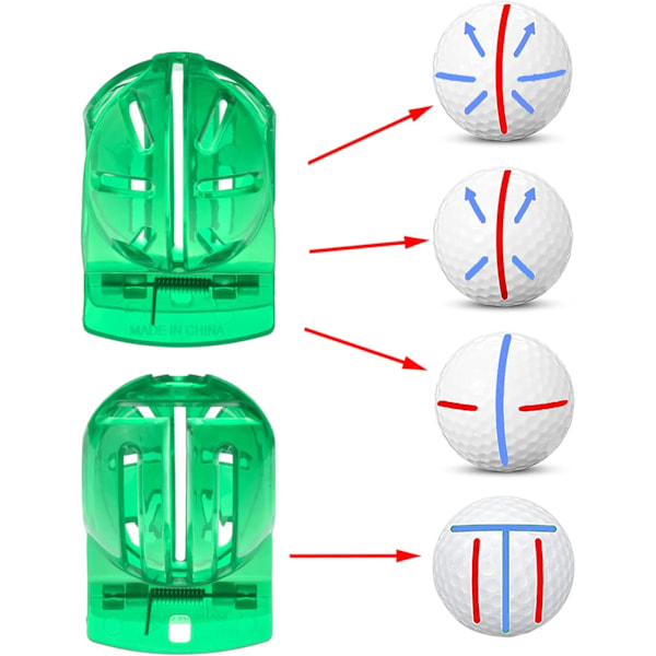 Golfpallon linjapiirustusmerkintätyökalusarjat, 1 pakkaus golfpallon linjapiirustusmalli ja 2 kappaletta golfpallon merkkejä