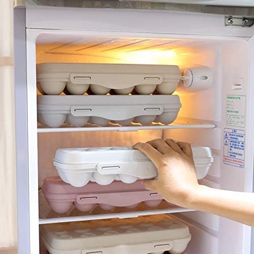 Eggoppbevaringsboks med 12 rom, eggholder i plast (rosa)