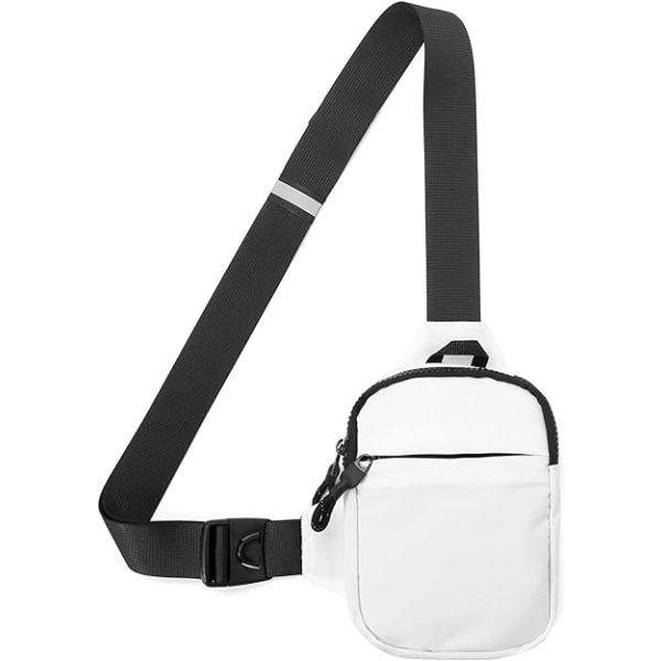 Axelremsryggsäck, Crossbody Bröstväska Vattentät för Män och Kvinnor Vandring Resor Utomhussporter (Vit) Vit