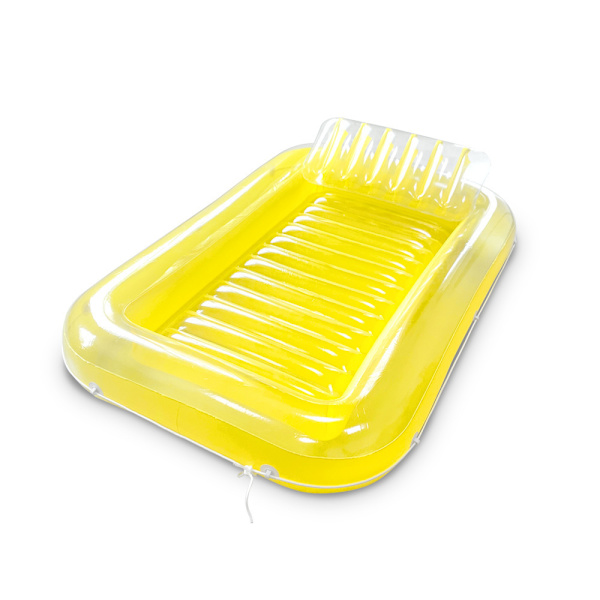 YATOUT Joy Stor Uppblåsbar Flytande Solstol för Pool, Solsäng, Uppblåsbar Solmadrass, Kan Användas Utomhus, Trädgård, Bakgård Transparent yellow