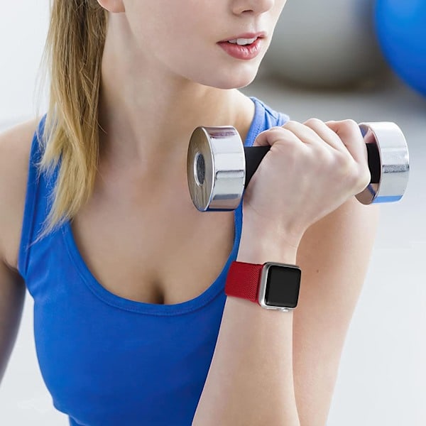 3-pak Elastiske Bånd Kompatibelt med Apple Watch Band 45mm Svart/Rosa Sand/Rød 42mm/44mm/45mm/49mm Black/Pink Sand/Red 42mm/44mm/45mm/49mm