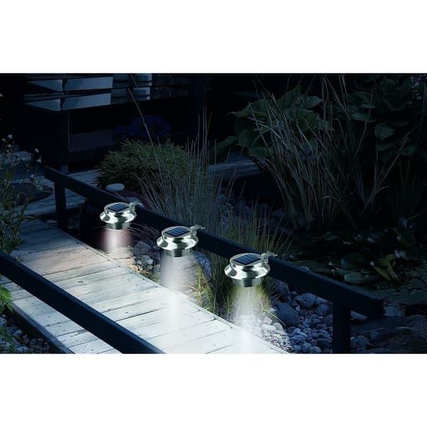 Solcelle gjerdelampe Gjerdelampe Korridorlampe 3led Vaskelys (Solcelle vegglampe 3 stk)