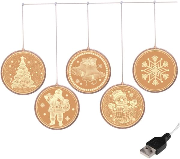Juledekorasjonslys, 5 stk. Julelysekroner