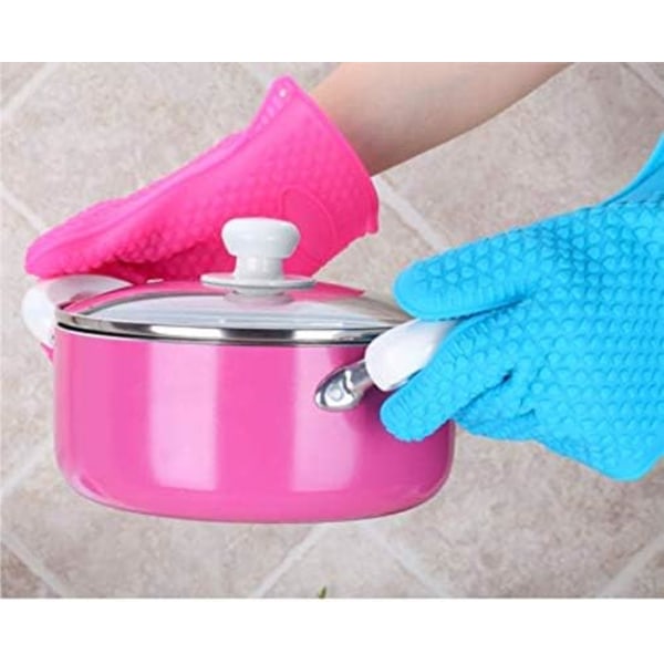 2 Silikonugnsvantar för kök, grillhandskar, set, par, grytunderlägg, ugnshandskar värmebeständiga violetta Purple