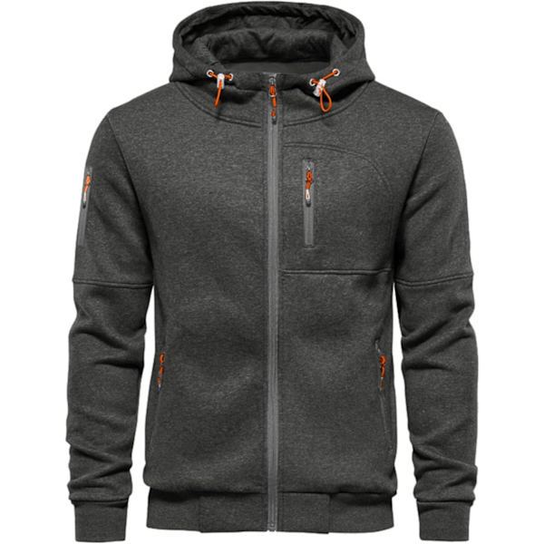 Herre hettegenser Sweatshirt Jakker New Grey XL
